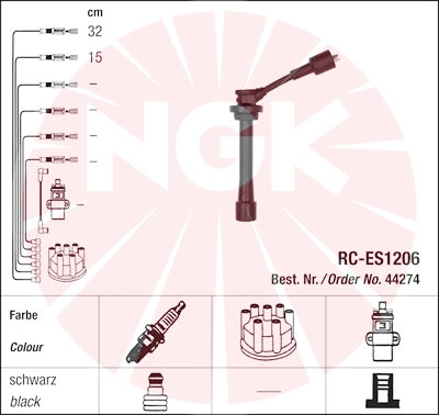 Conjunto de cabos de ignição NGK 44274