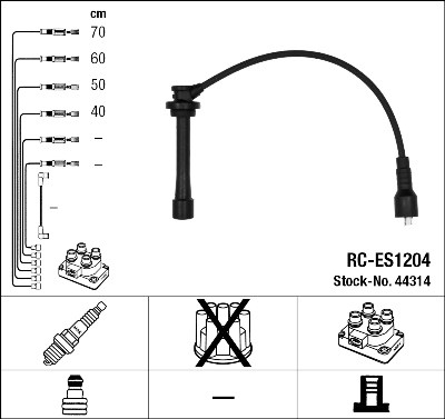 Conjunto de cabos de ignição NGK 44314