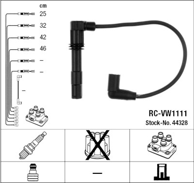 Conjunto de cabos de ignição NGK 44328
