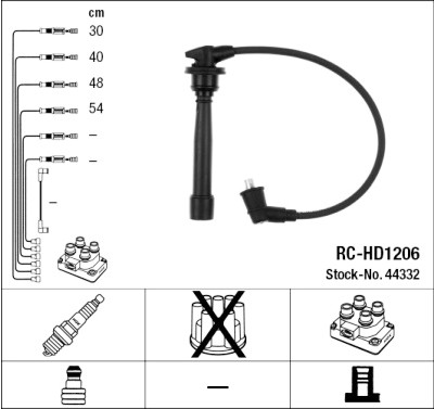 Conjunto de cabos de ignição NGK 44332