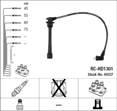 Conjunto de cabos de ignição NGK 44337