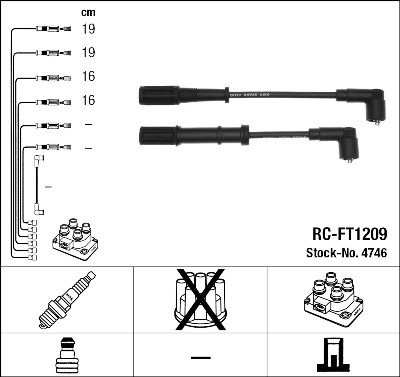 Conjunto de cabos de ignição NGK 4746