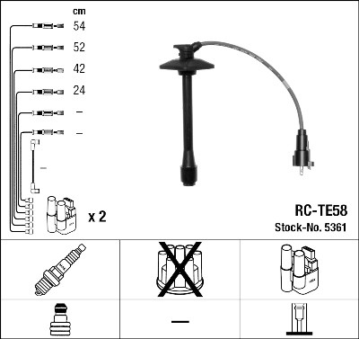 Conjunto de cabos de ignição NGK 5361