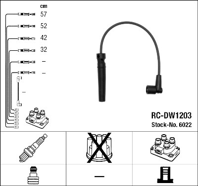 Conjunto de cabos de ignição NGK 6022