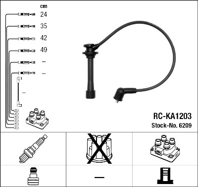 Conjunto de cabos de ignição NGK 6209