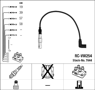 Conjunto de cabos de ignição NGK 7044