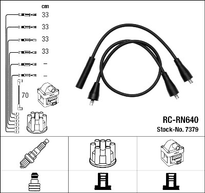 Conjunto de cabos de ignição NGK 7379