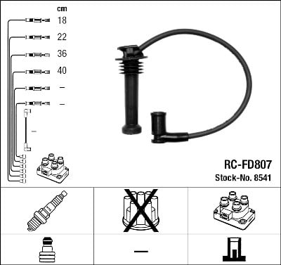 Conjunto de cabos de ignição NGK 8541