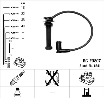 Conjunto de cabos de ignição NGK 8541
