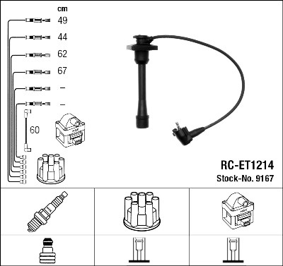 Conjunto de cabos de ignição NGK 9167