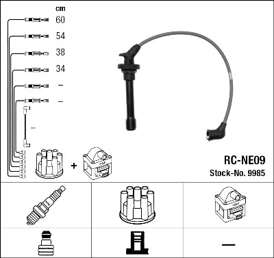 Conjunto de cabos de ignição NGK 9985
