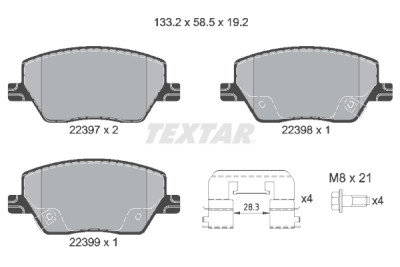 Pastilhas de freio TEXTAR 2239701