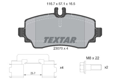 Pastilhas de freio TEXTAR 2307004