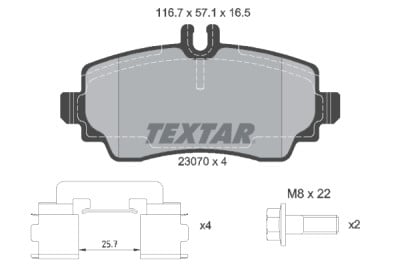 Pastilhas de freio TEXTAR 2307004