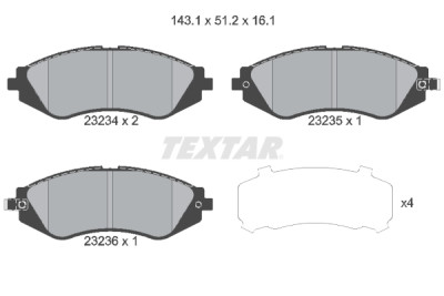 Pastilhas de freio TEXTAR 23234 01