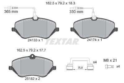 Pastilhas de freio TEXTAR 2413303