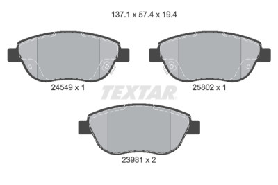 Pastilhas de freio TEXTAR 24549 01