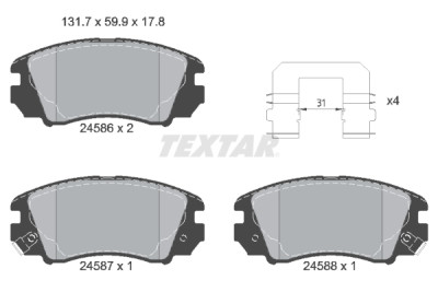 Pastilhas de freio TEXTAR 24586 01
