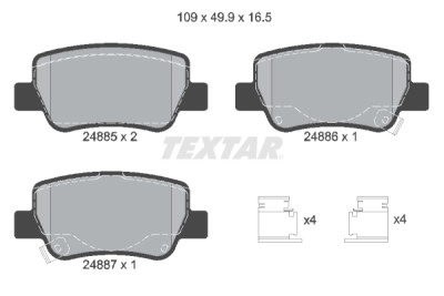 Pastilhas de freio TEXTAR 2488501