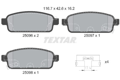 Pastilhas de freio TEXTAR 2509602