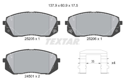 Pastilhas de freio TEXTAR 25205 01