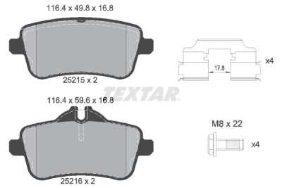 Pastilhas de freio TEXTAR 2521505