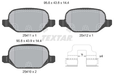 Pastilhas de freio TEXTAR 2541101