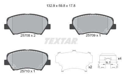 Pastilhas de freio TEXTAR 25708 01