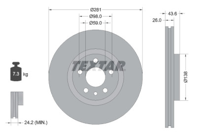 Kit de freio, freio a disco BrakeBox, Kit de Pastilha e Disco TEXTAR 89003600