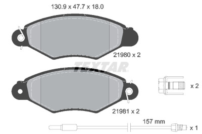 Kit de freio, freio a disco BrakeBox, Kit de Pastilha e Disco TEXTAR 89004500