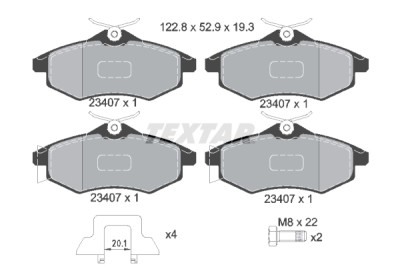 Kit de freio, freio a disco BrakeBox, Kit de pastilha e disco TEXTAR 89006500