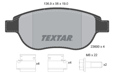 Kit de freio, freio a disco BrakeBox, Kit de Pastilha e Disco TEXTAR 89007600