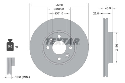 Kit de freio, freio a disco BrakeBox, Kit de Pastilha e Disco TEXTAR 89008500