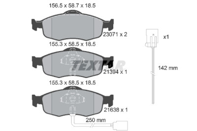 Kit de freio, freio a disco BrakeBox, Kit de Pastilha e Disco TEXTAR 89013300