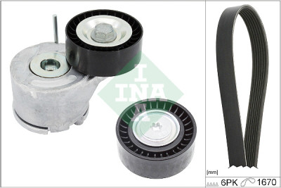 INA 529 0380 10 Conjunto de correias em V nervuradas