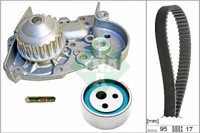 Bomba de água + kit de correia dentada INA 530 0018 31