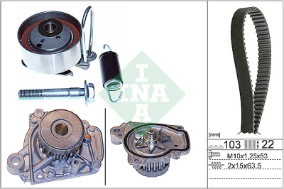 Bomba de água + kit de correia dentada