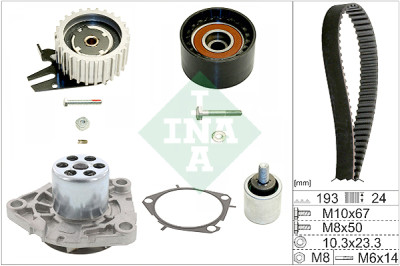 Bomba de água + kit de correia dentada