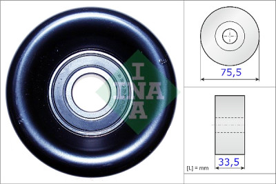 Rolo tensor, correia trapezoidal estriada