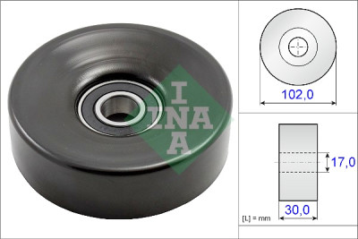 Rolo tensor, correia trapezoidal estriada