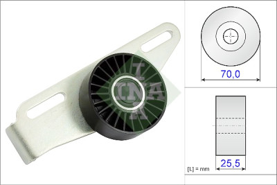 Rolo tensor, correia trapezoidal estriada