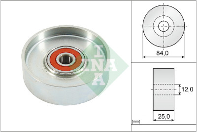 Rolo tensor, correia trapezoidal estriada