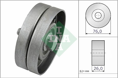 Polia de deflexão/guia, correia poli V INA 532 0326 30
