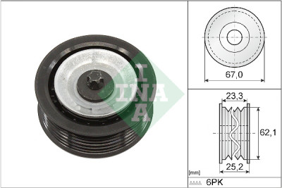 Polia de deflexão/guia, correia poli V INA 532 0619 10