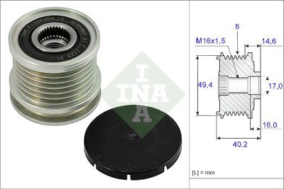 INA 535 0001 10 alternador roda livre