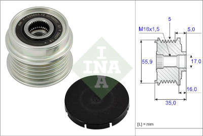 INA 535 0004 10 alternador roda livre