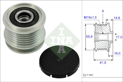INA 535 0010 10 alternador roda livre