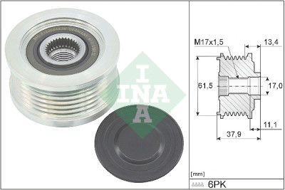 INA 535 0023 10 alternador roda livre