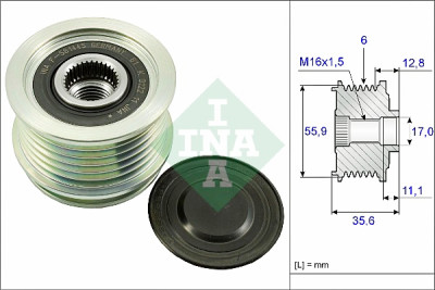 INA 535 0041 10 alternador roda livre