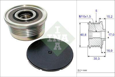 INA 535 0048 10 alternador roda livre